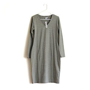 NWT Downeast Basics Green and Cream Striped Dress